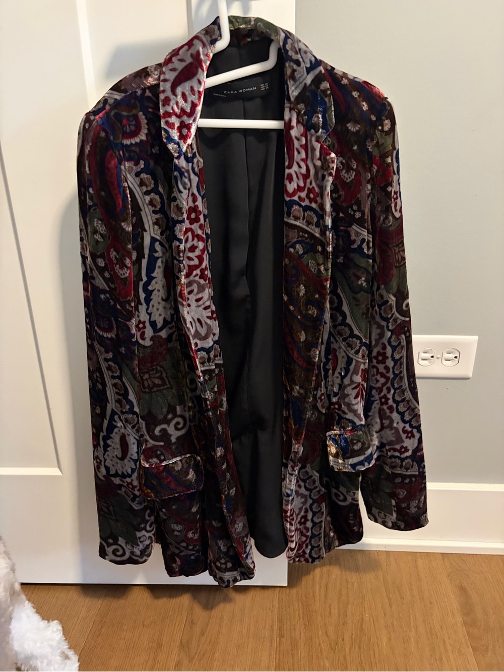 Zara Multi-Color Velvet Paisley Blazer